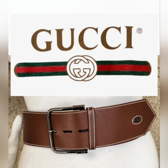 Vintage Gucci Leather BELT - Picture 1 of 14